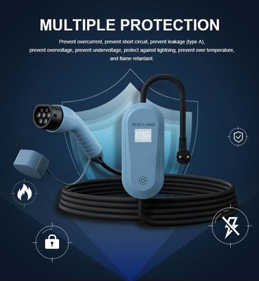 شاحن للسيارات الكهربائية المحمول 3.5kw 16A 1.8kg شاحن EV المحمول