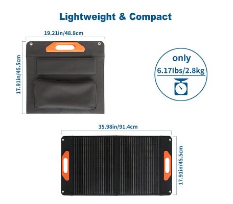 لوحات شمسية قابلة للطي من بلور واحد 30W * 2PCS مولد شمسي للمنزل