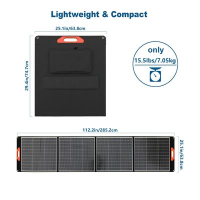 لوحة شمسية مقاومة للماء 120W 12V لشحن البطارية قابلة للطي ومرنة