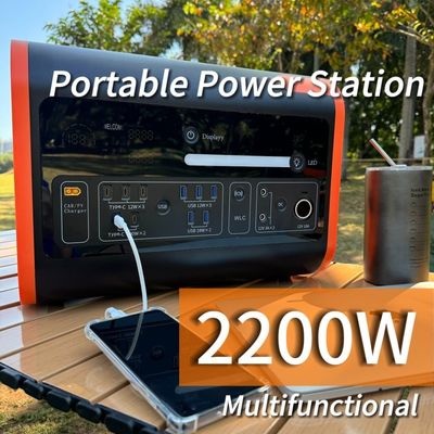مولد محطة الطاقة الشمسية المحمولة 2200W للتخييم صديقة للبيئة وتخصيص