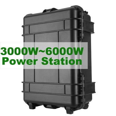 وضع الحمل عصا سحب محمولة مع عجلة 3000W بطارية LiFePO4 محطة توليد الطاقة الشمسية BMS