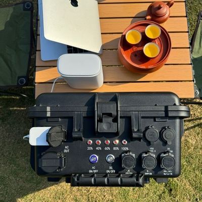 وضع الحمل عصا سحب محمولة مع عجلة 3000W بطارية LiFePO4 محطة توليد الطاقة الشمسية BMS
