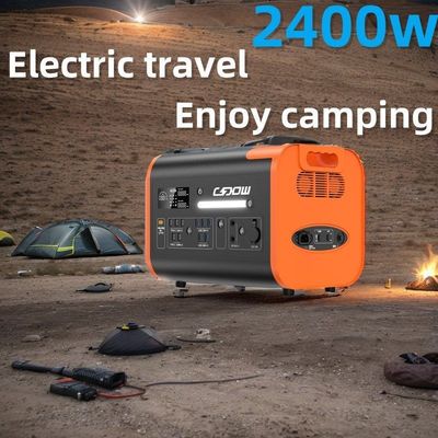 قدرة الطاقة محطة الطاقة المحمولة 600W 2000W 2200W أسود مع حماية BMS برتقالية
