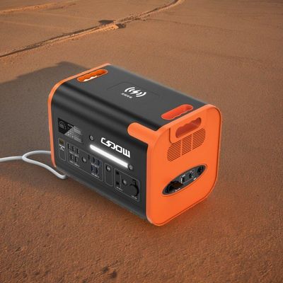 قدرة الطاقة محطة الطاقة المحمولة 600W 2000W 2200W أسود مع حماية BMS برتقالية