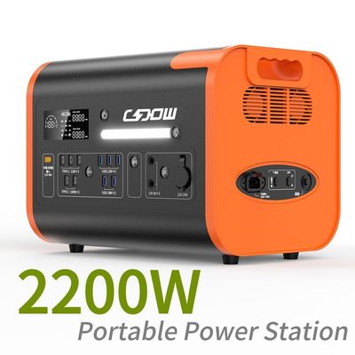 محطة طاقة محمولة 2200W مع محفظة بطارية LiFePO4 عاكس ومراقب شمسي