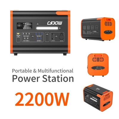 بنك الطاقة المحمول 2200W مع نوع C 3 * 18W / 2 * 100W و 2500W لوحة شمسية قابلة لإعادة الشحن
