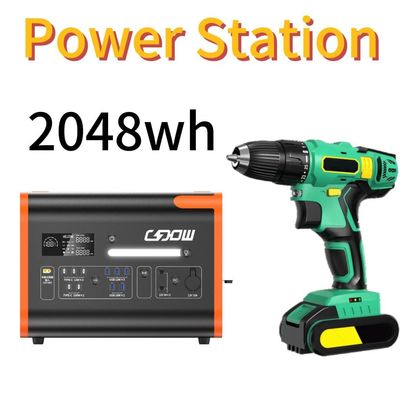 مولد الطاقة الشمسية للتخييم 2200W مع وظيفة حماية من الإفراط في الحمل وبطارية LiFePO4
