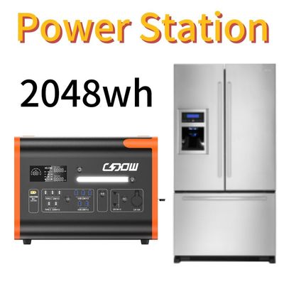 2048wh 2200W محطة توليد الطاقة المحمولة لتخزين الطاقة الشمسية مع عاكس موجات الصين النقي