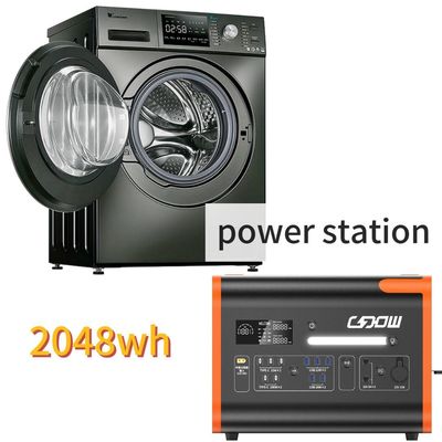2000W/2200W/2048wh محطة توليد الكهرباء المحمولة للتخييم وتخزين الطاقة مع محول موجة الصين النقي