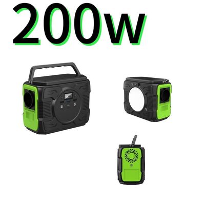 محطة الطاقة الشمسية المحمولة ذات الحركة العالية مع 4W ضوء LED ثابت و 200W خروج