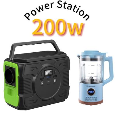 محطة الطاقة الشمسية المحمولة بطارية الليثيوم 200W / 173wh مع خروج Ec5 12V / 200-300A