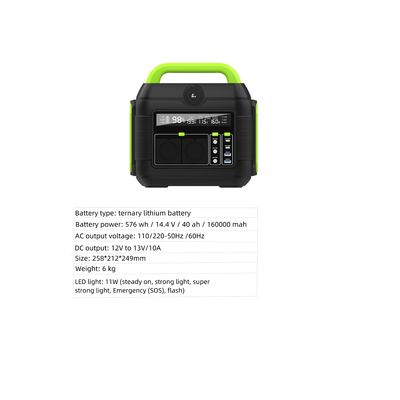 محطة توليد الطاقة متعددة الوظائف بطارية الليثيوم 600W/576wh ومخرج من النوع C Pd100W Pd27W