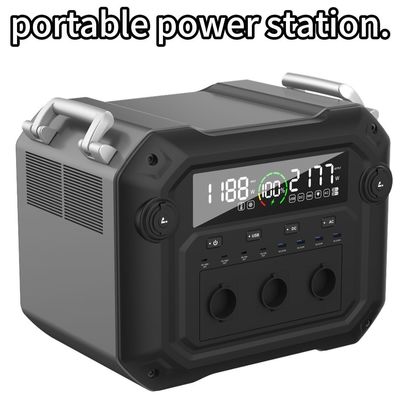 طاقة الخروج التيار المتردد 2500W محطة الطاقة المحمولة Un38.3 مصادقة MSDS للسفر في الهواء الطلق