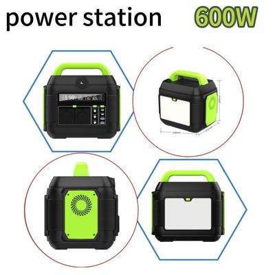 محطة توليد الطاقة المحمولة 110V/220V بدعم مع 600W/1500W الخروج وDC الخروج 12-13V 10A