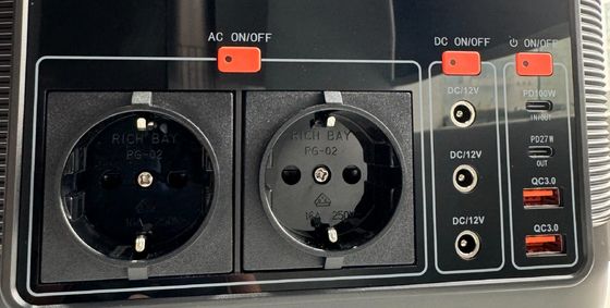 محطة توليد الطاقة المحمولة 110V/220V بدعم مع 600W/1500W الخروج وDC الخروج 12-13V 10A