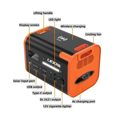 محطة توليد الطاقة الشمسية 2200W 2048wh / LiFePO4 الطاقة المحمولة المحمولة / عاكس الموجة الصينية النقية