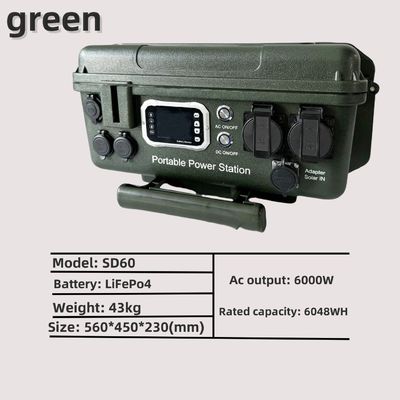 محطة الطاقة الكهربائية ذات الطاقة العالية AC المحمولة القابلة لإعادة الشحن 6000W 6048wh مع نوع C 65W