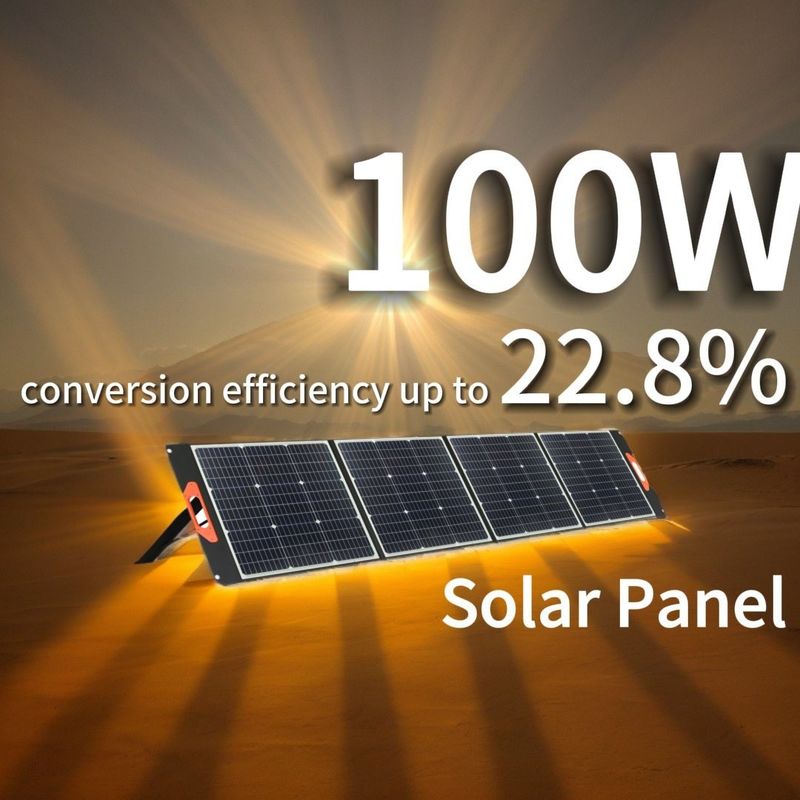 لوح شمسي أحادي البلورية من السيليكون 100W 200W خلايا PV وحدة محمولة قابلة للطي
