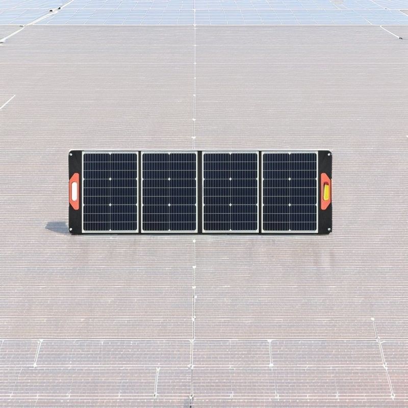 مجموعة الطاقة الشمسية الكهروضوئية القابلة للطي لمحطة الطاقة ورحلات التخييم 100W 12V موقف قابل للتعديل