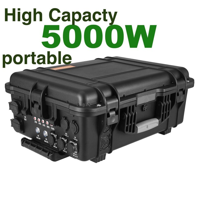 محطة الطاقة الشمسية المخصصة 4800wh LiFePO4 لحالات الطوارئ للسيارات للمغامرات في الهواء الطلق