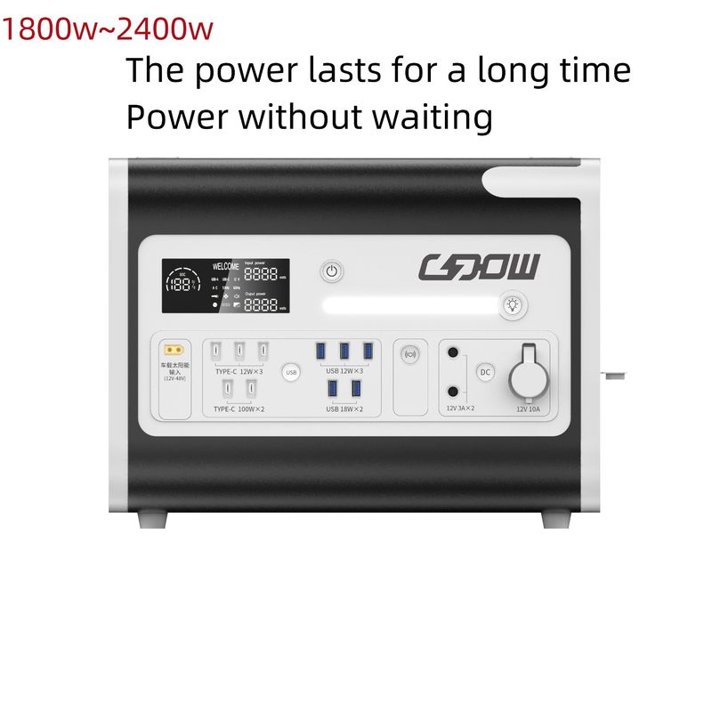 نظام الطاقة المنزلي في الهواء الطلق 2200W مولد محطة الطاقة الشمسية المتنقلة مع شحن PV