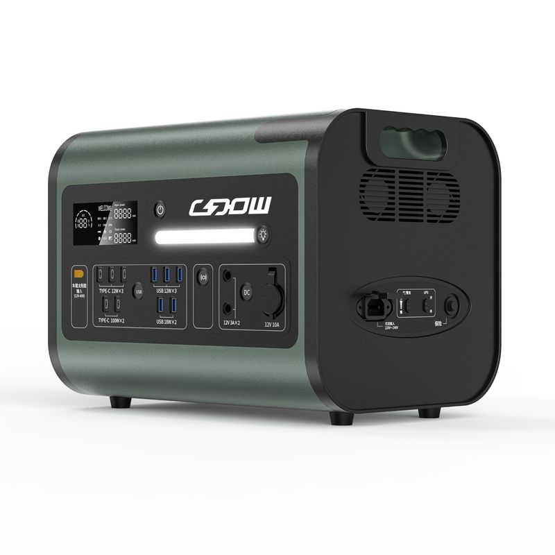 1800W-2400W مولد الشحن الشمسي LiFePO4 بطارية محمولة الطاقة المتنقلة الطاقة المنزلية