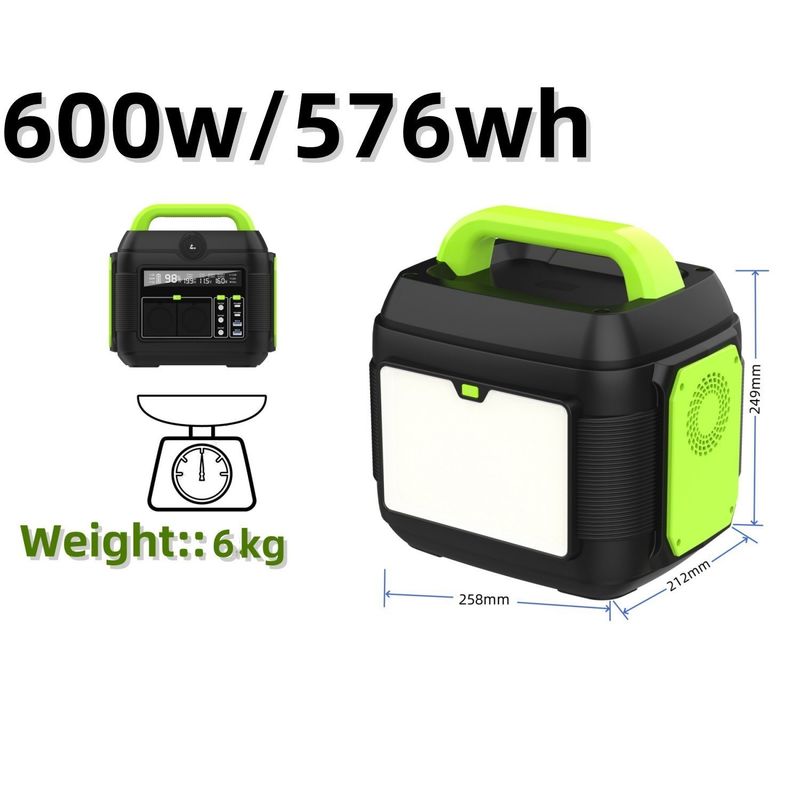 600W258*212*249mm محطة طاقة محمولة مولد شمسي مع بطارية الليثيوم الثالثة