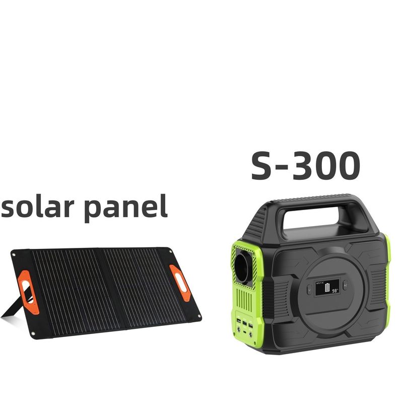 نظام شمسي منزلي محمول صغير عاكس 300W مع مصدر التيار المتردد الاختياري وشاشة LCD