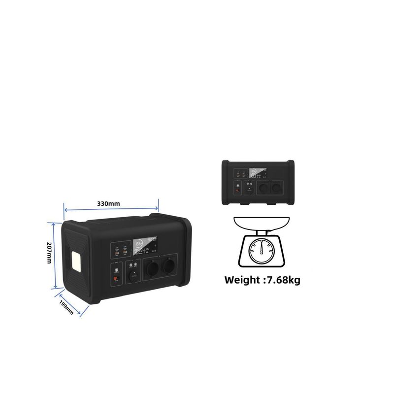 محطة كهرباء محمولة 700W/537.6wh للتخييم ومصدر طاقة خفيف الوزن