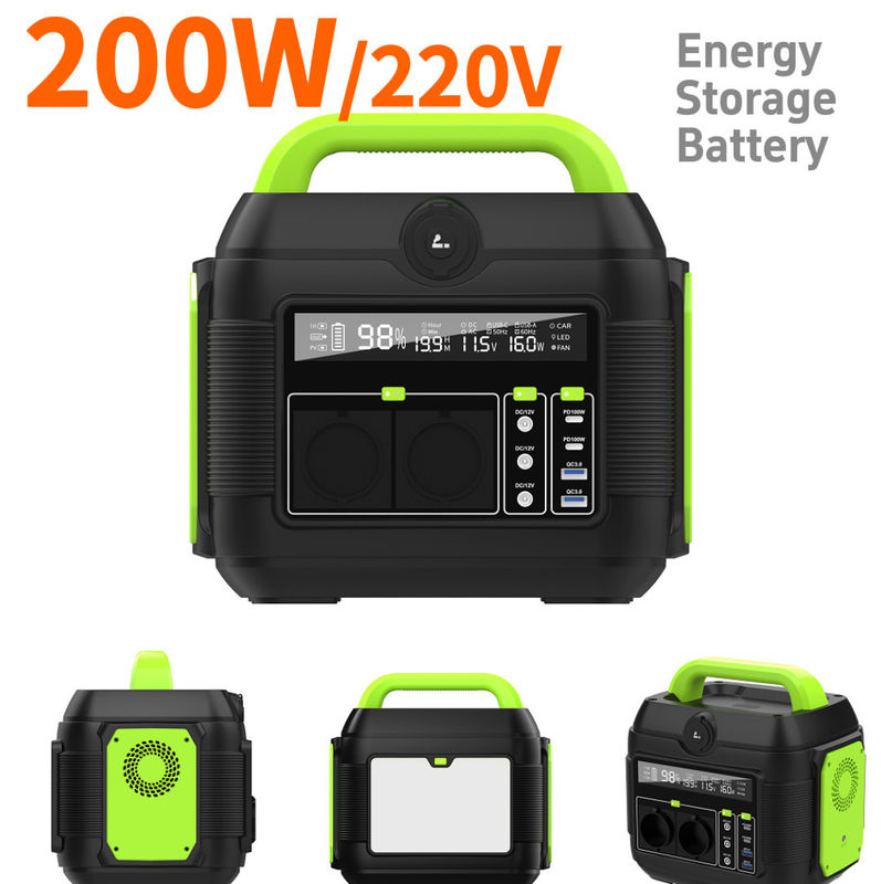 DC1 2 مخرج 12V-16.8V/6A محطة الطاقة المحمولة 200W مولد شمسي للتخييم