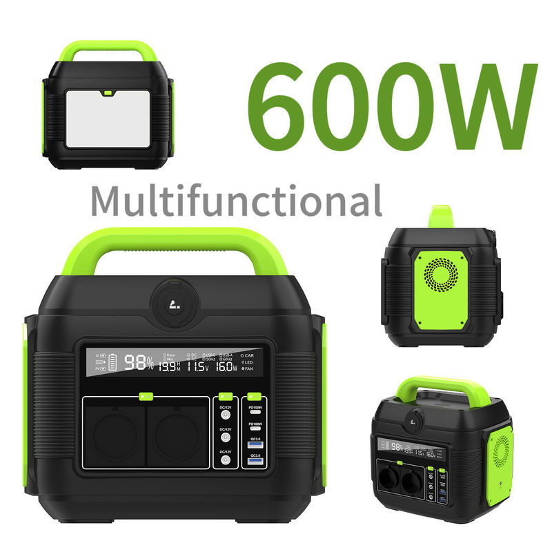 تخزين الطاقة في حالات الطوارئ محطة توليد الطاقة المحمولة ذات الطاقة المتحولة 600W مع 576wh