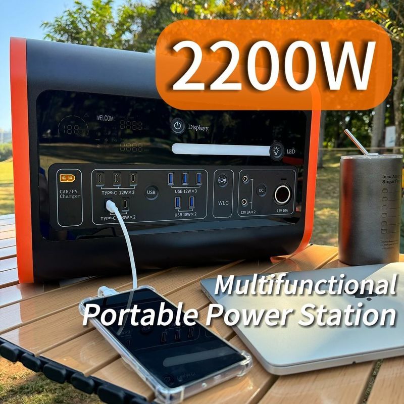 25kg LiFePO4 2200W 2500W 2000W محطة طاقة محمولة لتخزين الطاقة الطارئة في الهواء الطلق