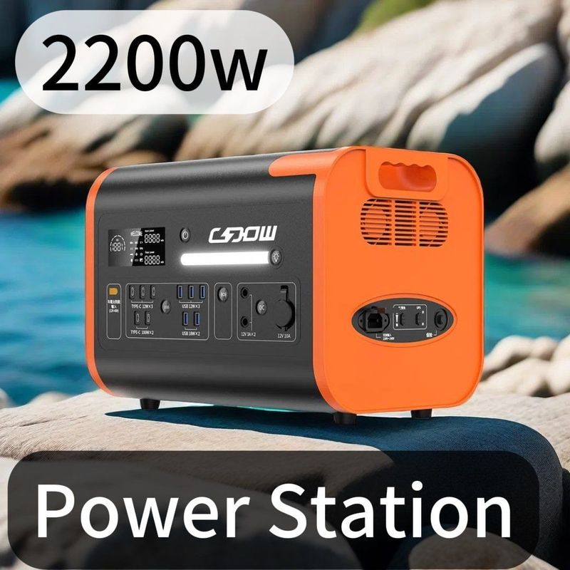 الشحن اللاسلكي الطاقة الشمسية المحمولة 2200W لوح الاستعداد المحمول للسيارات السوداء التخييم
