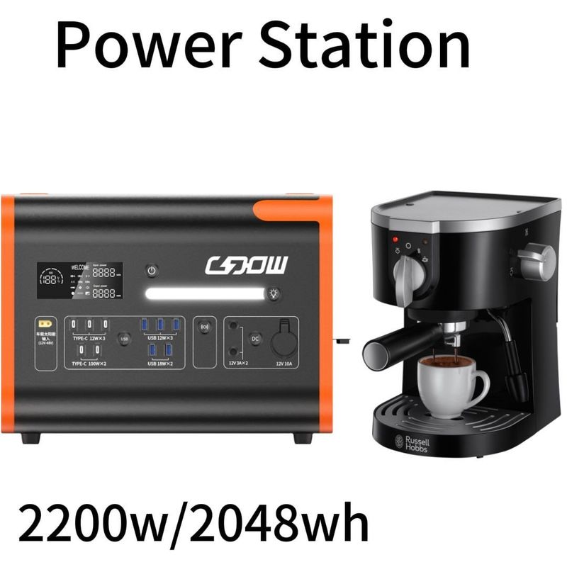 طاقة الخروج الشمسية ومولد بطارية الحديد الليثيوم 2200W محطة الطاقة المحمولة لAT22