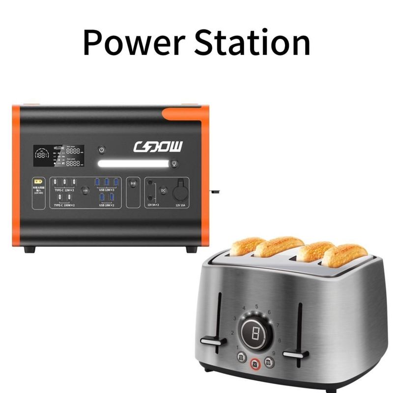 LiFePO4 2200W مولد عاكس محمول أسود صامت لمحطة الطاقة الخارجي للتخييم