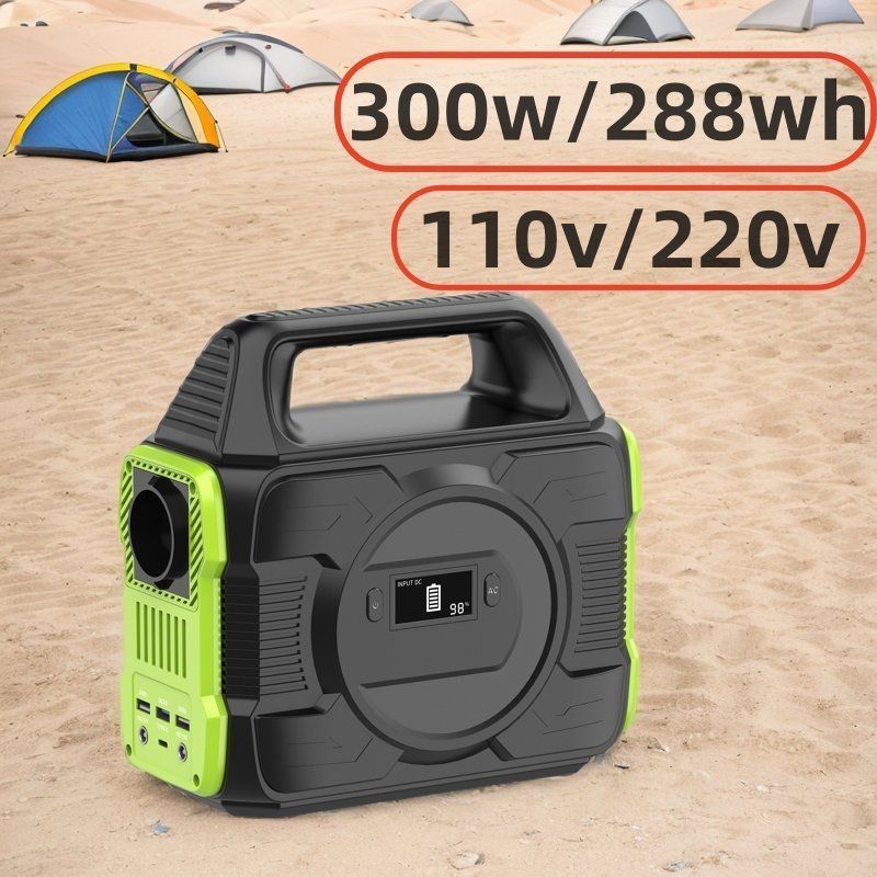 محطة توليد الطاقة المحمولة 288wh مع عاكس موجات الصين النقي 300W وبطارية الليثيوم