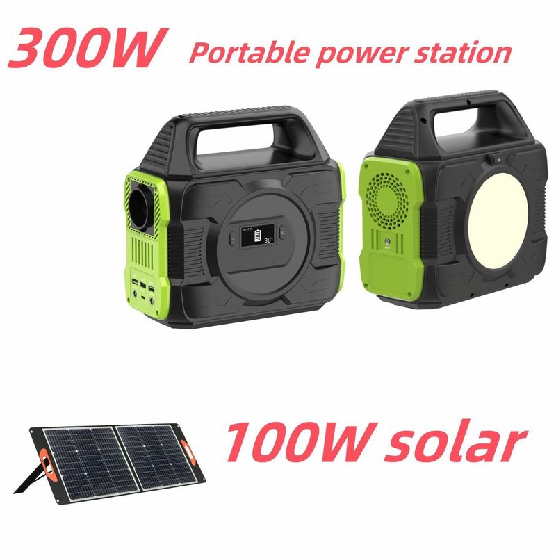 محطة الطاقة الشمسية المحمولة 300W مع بطارية الليثيوم RV