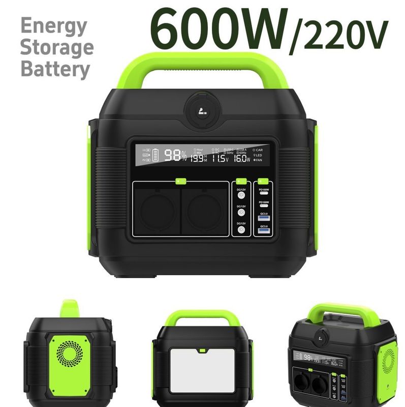S6 كشف شاشة LCD 500W محطة طاقة صغيرة محمولة لشحن الكمبيوتر المحمول والهاتف