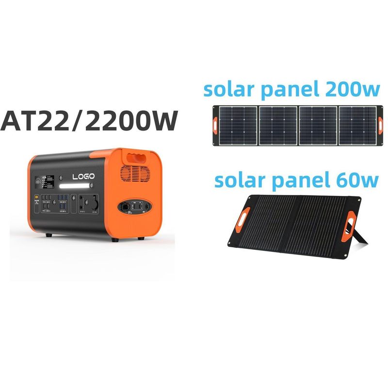 AT22 2024 محطة طاقة بطارية ليتيم محمولة 2200W2048wh لشحن المركبات الكهربائية