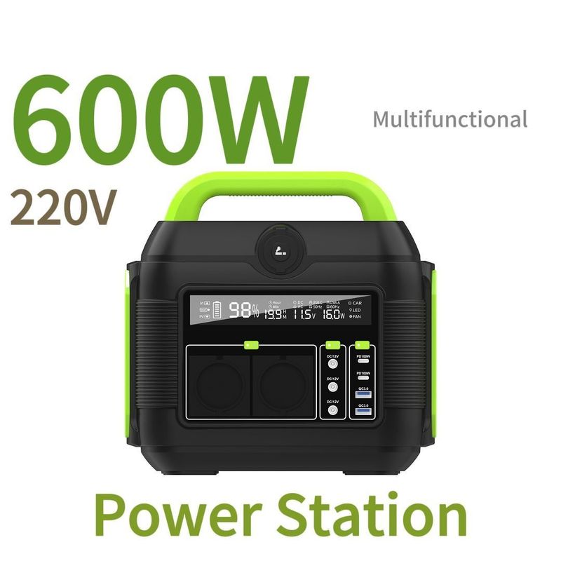 شاشة LCD 600W 1000W 1500W محطة طاقة محمولة للمنزل والخيم