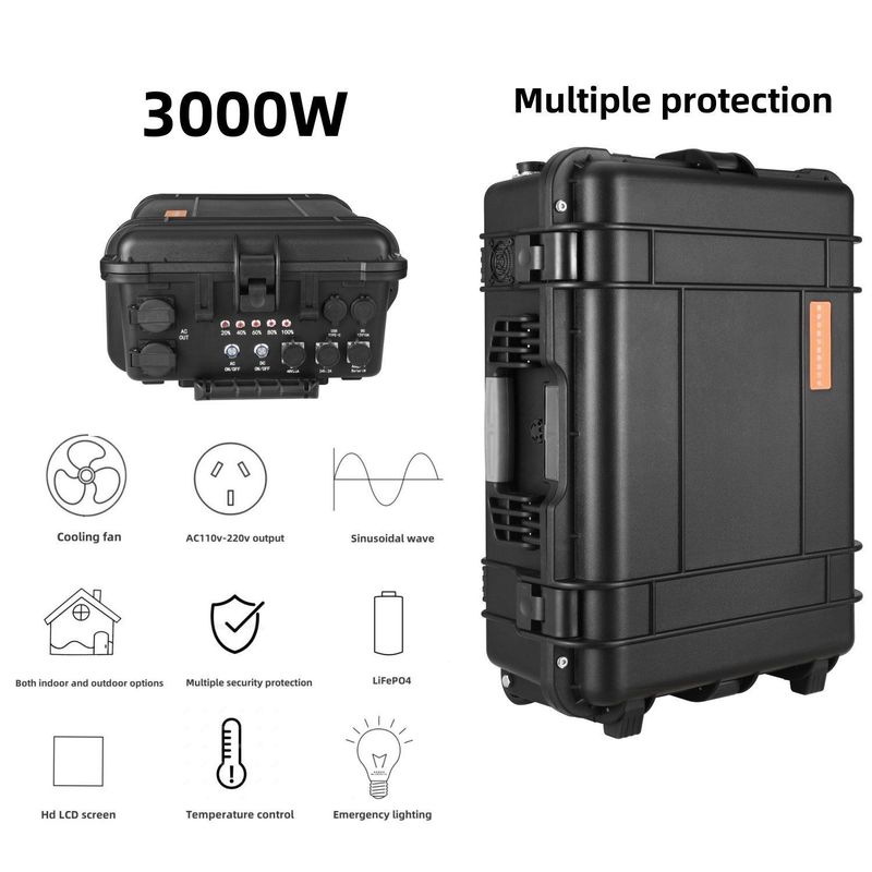 15A Max AC Output Current LiFePO4 محطة الطاقة المتنقلة للتخييم في الهواء الطلق والطوارئ