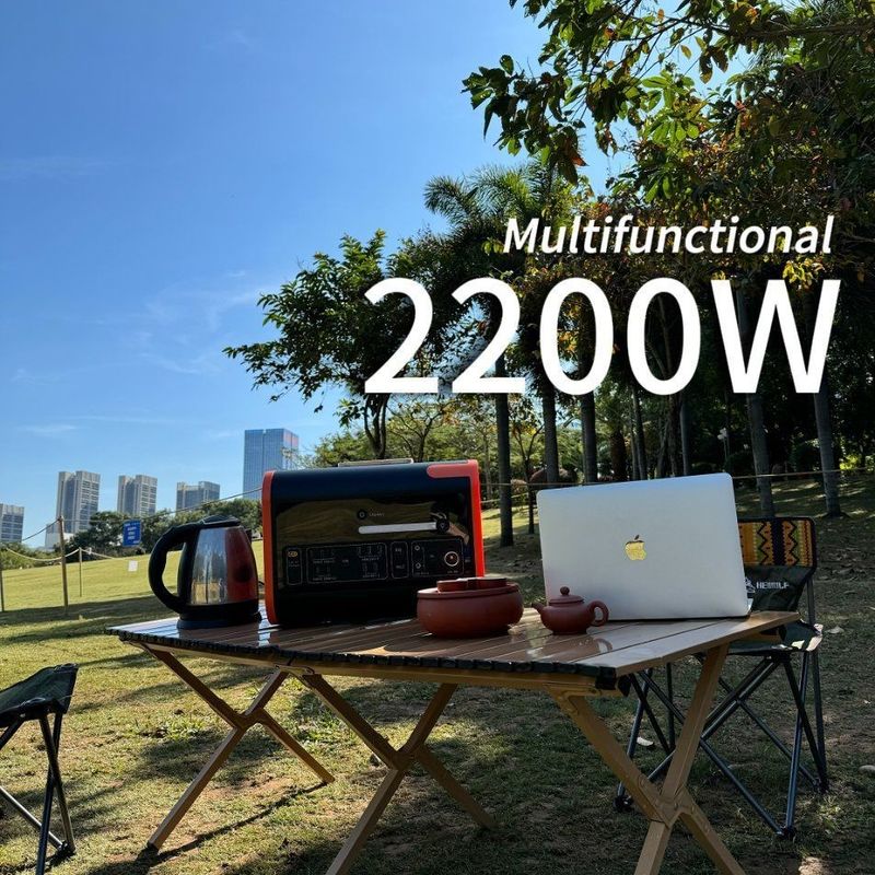 محطة كهرباء محمولة في الهواء الطلق 2200W مع نظام الطاقة الشمسية 2000W