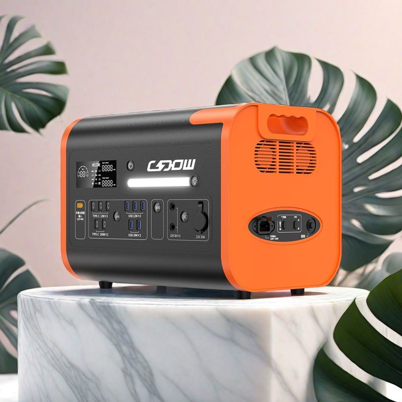 مولد تخزين الطاقة الطارئ للخيمات في الهواء الطلق 2200W الطاقة الخارجة 2048wh القدرة