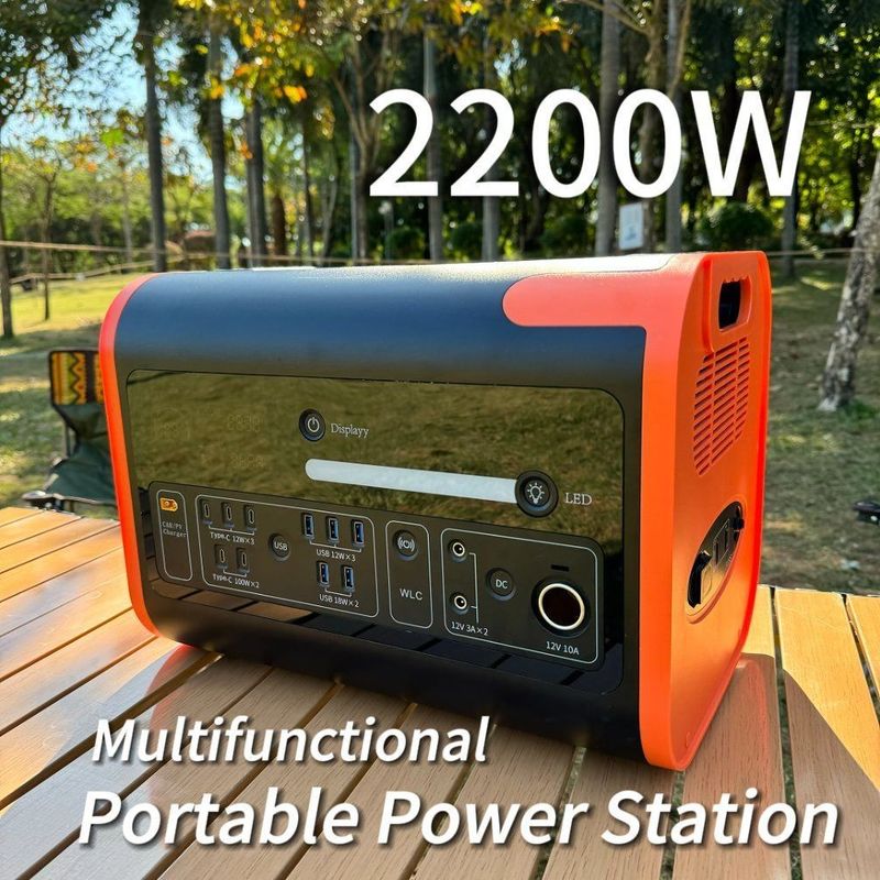 AT22 2200W/2048wh/40ah LiFePO4 مولد الطاقة الشمسية لتخزين الطاقة لمحطة الطاقة المحمولة