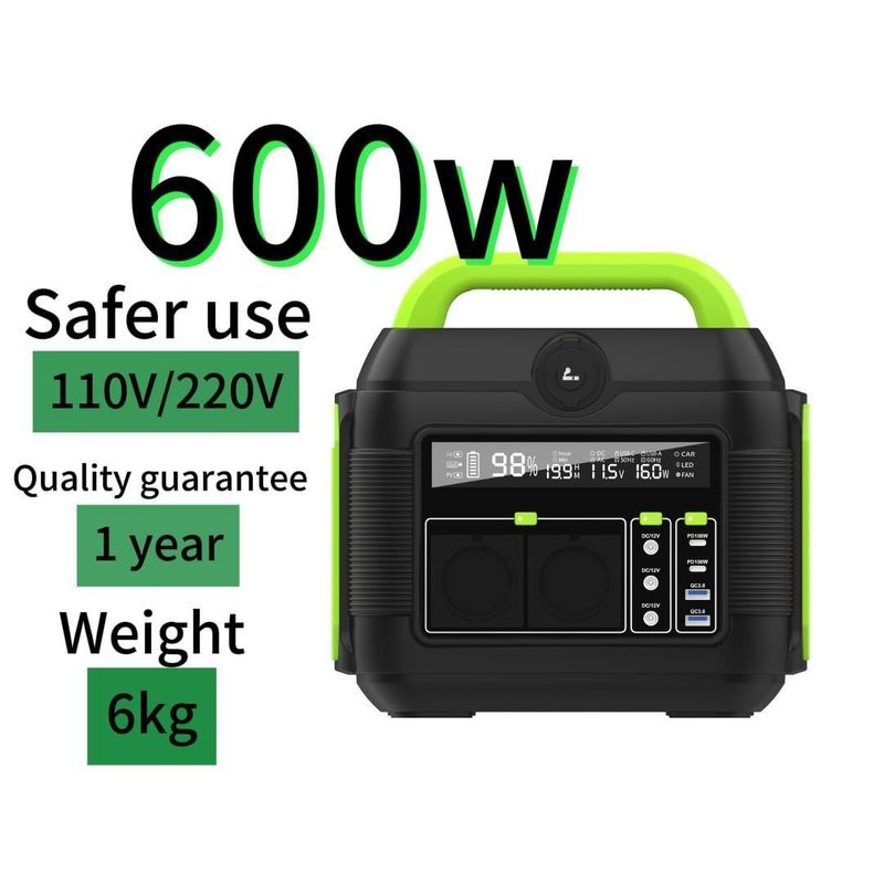 الكشف عن شاشة الكريستال السائل 600W مولد الطاقة الشمسية المحمولة للسيارة والخارج S6