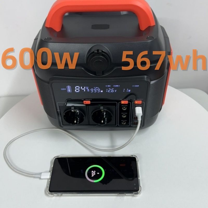 محطة طاقة على متن الطائرة بسيطة وآمنة 600W288wh مولد شمسي مع مصدر Un AC