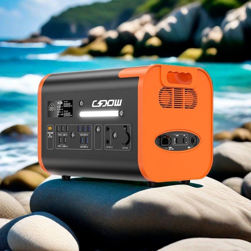 خارج الشبكة 2200W 2400W مولد الطاقة الشمسية محطة الطاقة الخارجية مع شحن لاسلكي 15W