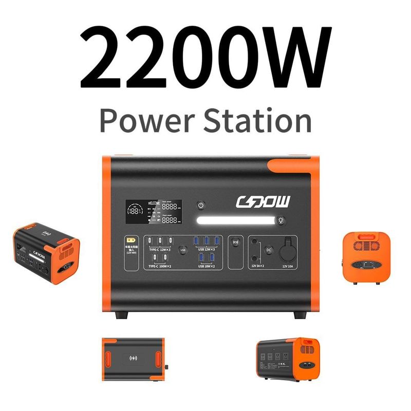 محطة طاقة بطارية محمولة 2200W 2000W 2500W مع شحن AC ومخرج USB من النوع C