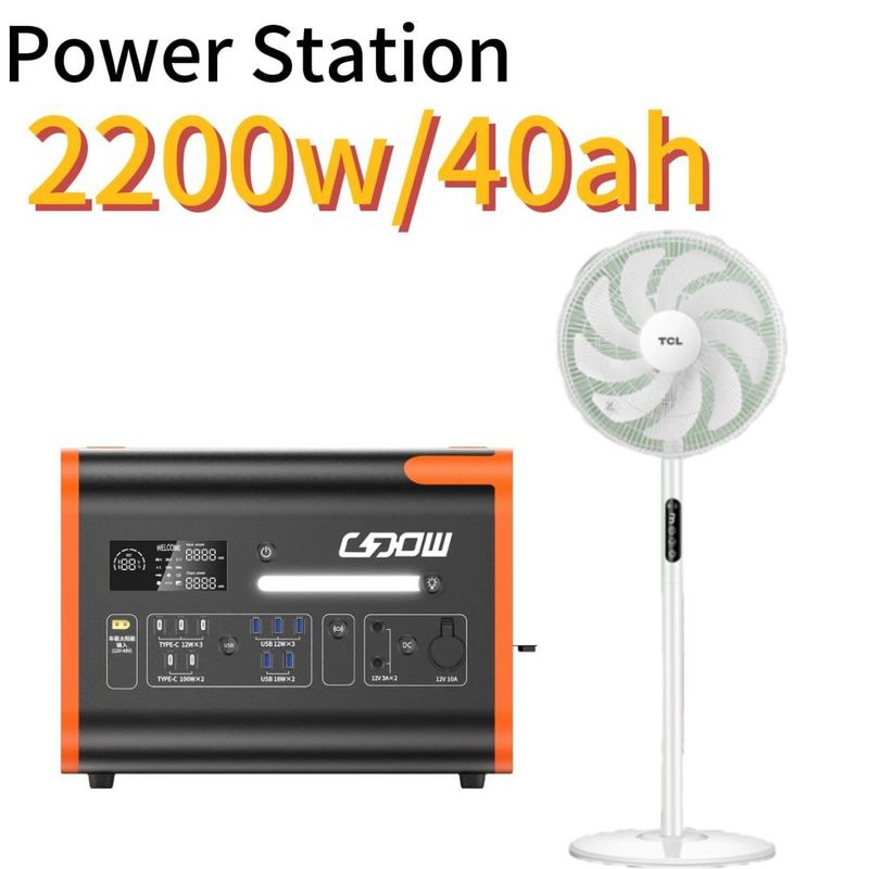 2048wh 2200W محطة توليد الطاقة المحمولة لتخزين الطاقة الشمسية مع عاكس موجات الصين النقي