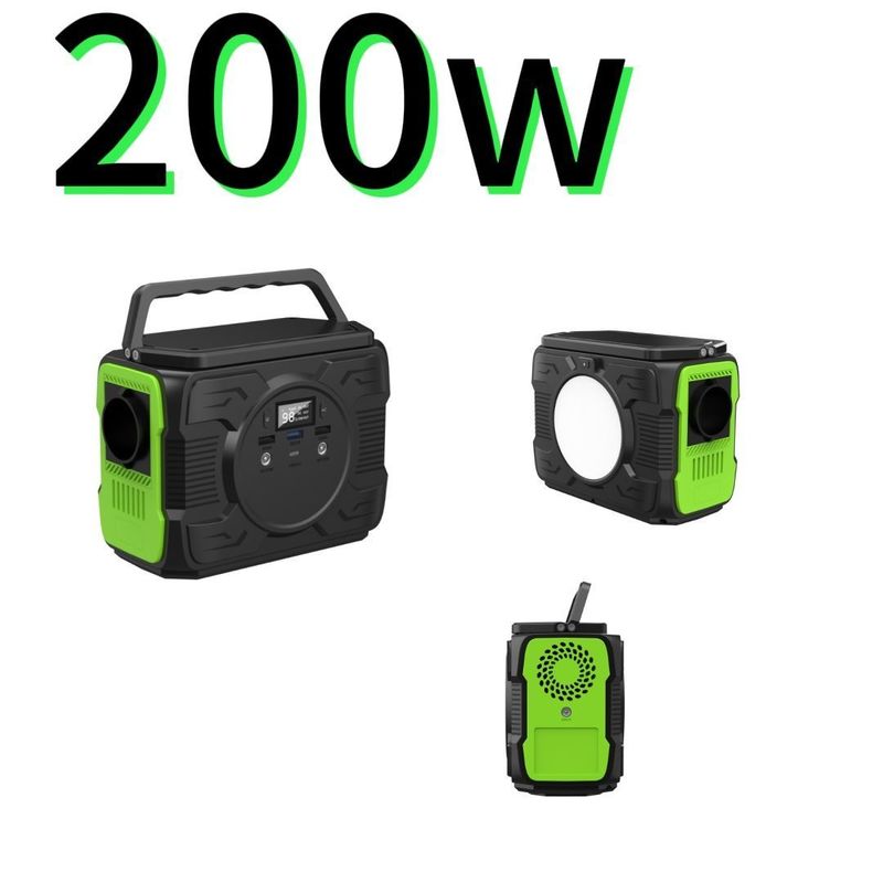 محطة الطاقة الشمسية المحمولة ذات الحركة العالية مع 4W ضوء LED ثابت و 200W خروج